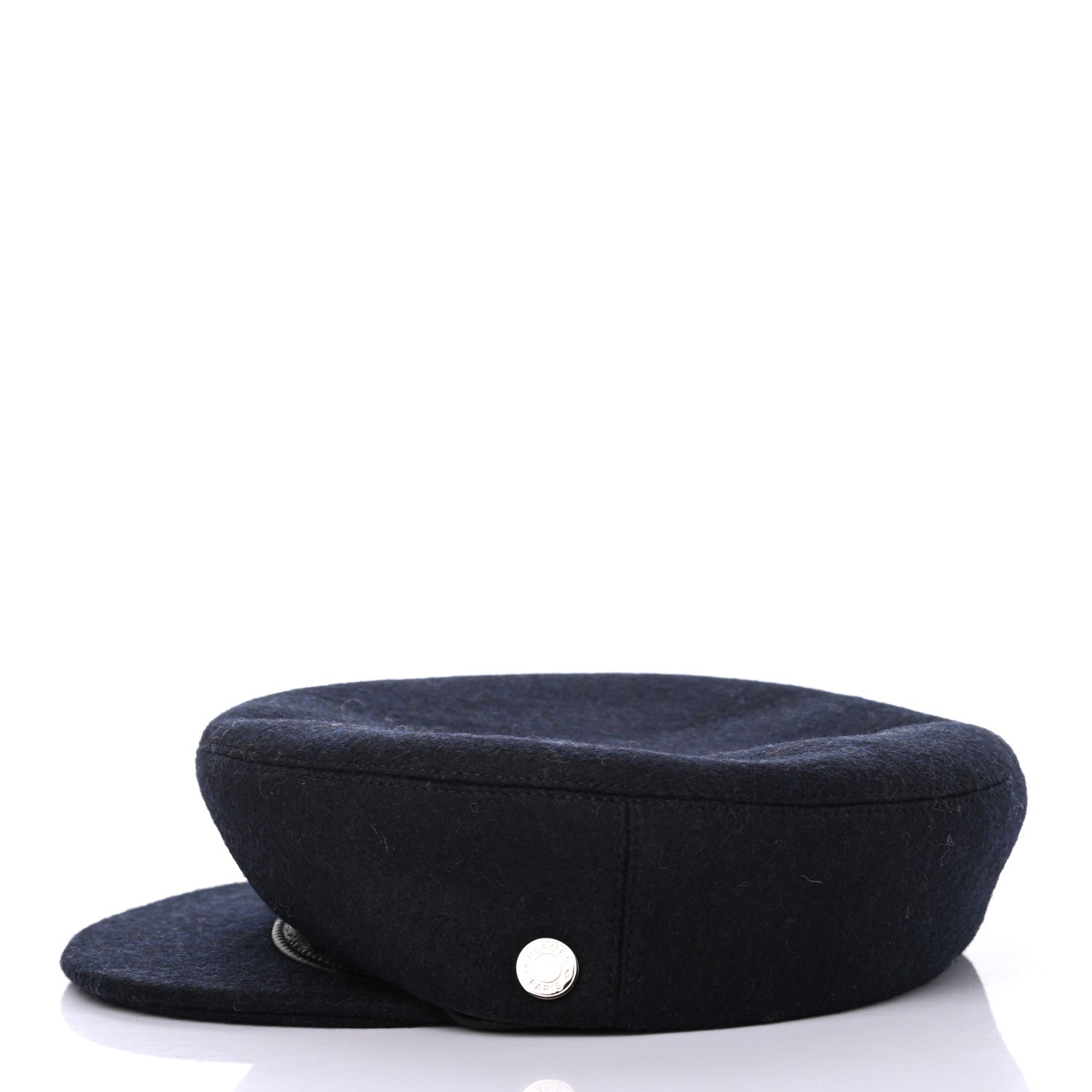 Hermes Wool Calfskin Dani Cap 57 Marine Black 4 of 8