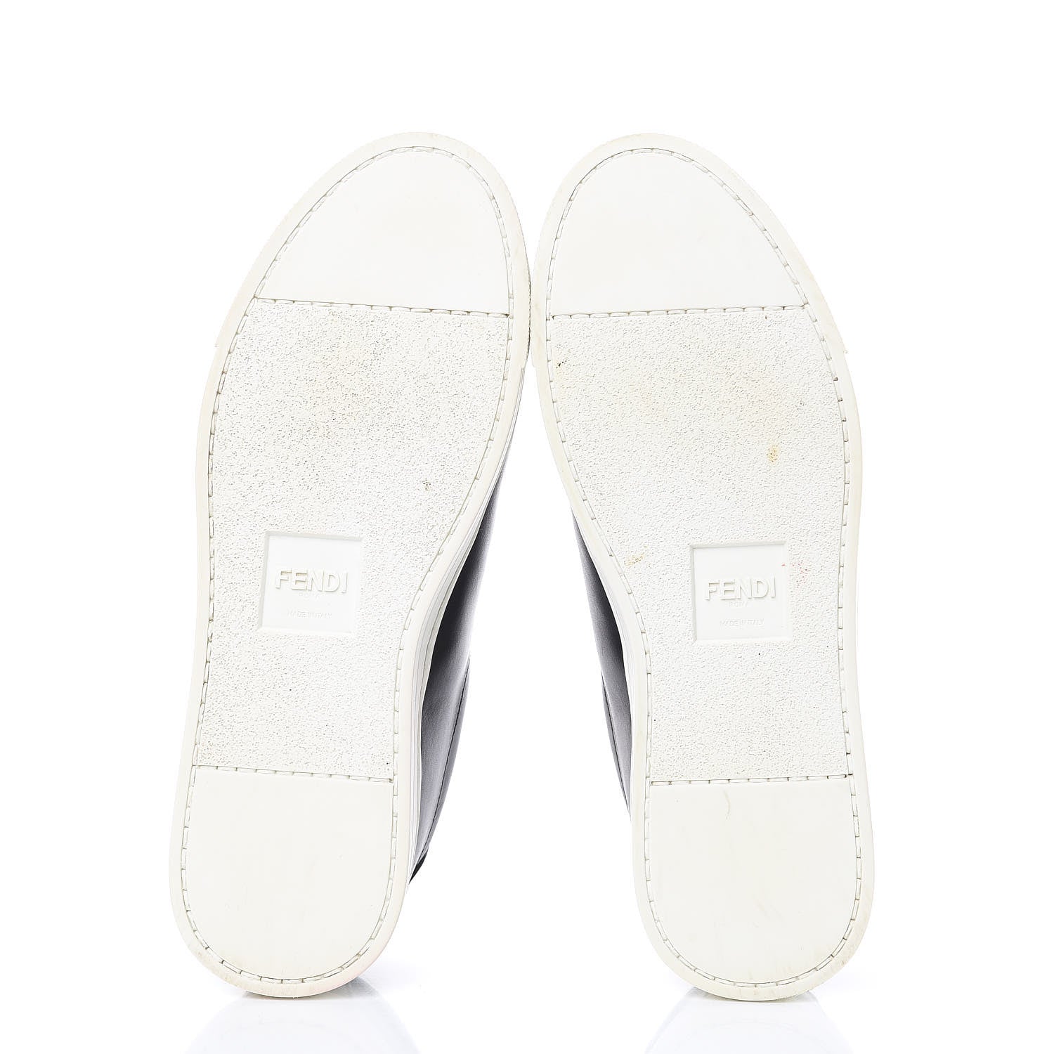 Fendi Vitello Microfiber FF Rockoclick Slip On Sneakers 36.5 Black Tobacco 5 of 9