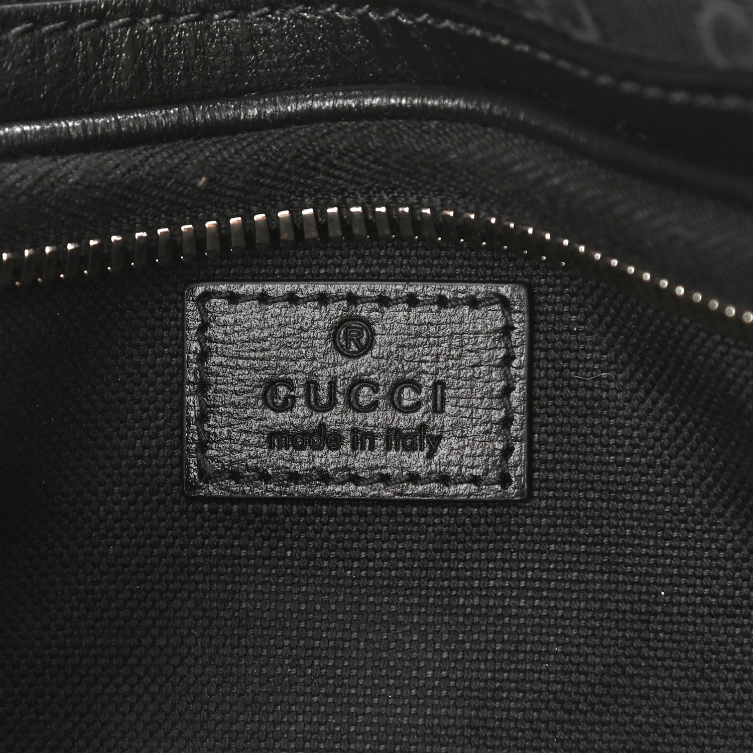 Gucci GG Supreme Monogram Textured Calfskin Retro Interlocking G Belt Bag Black 6 of 8