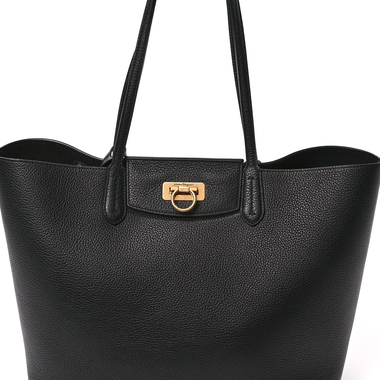 Salvatore Ferragamo Calfskin Travel Tote Black 9 of 12