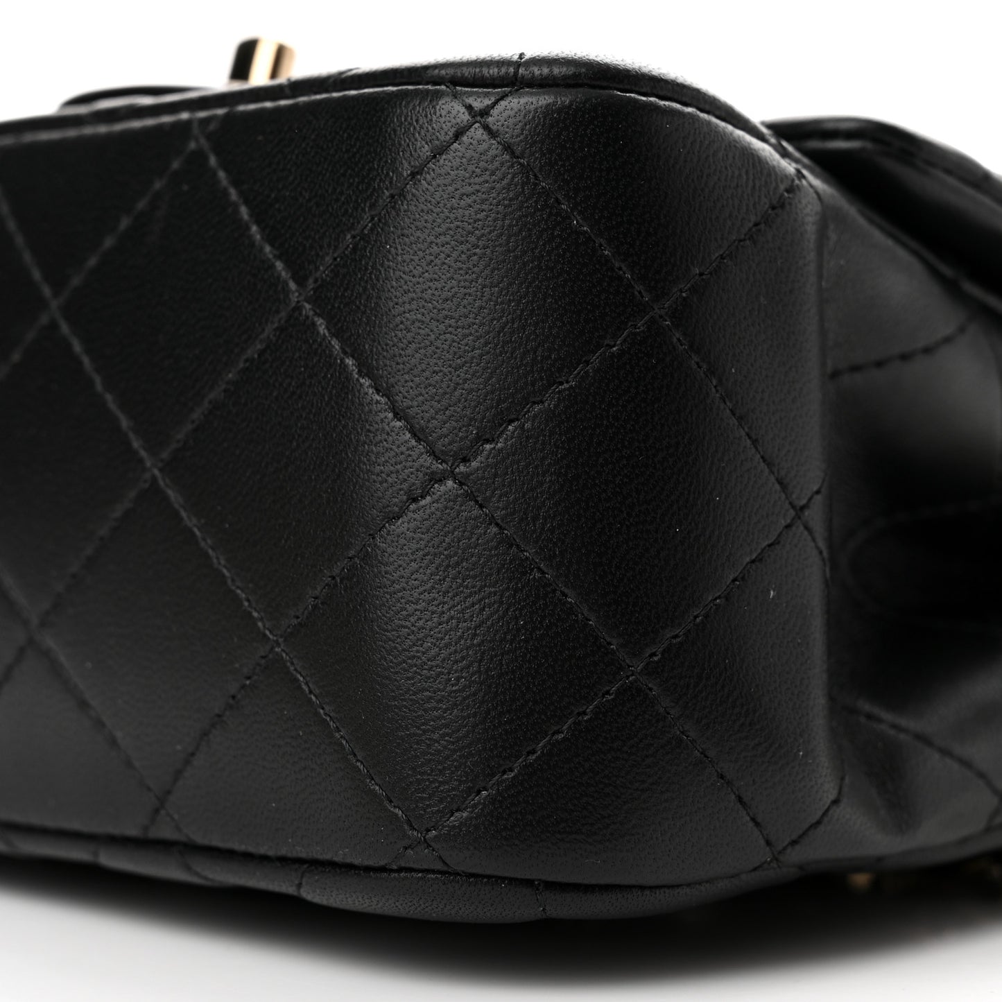 Lambskin Quilted Mini Square Flap Black