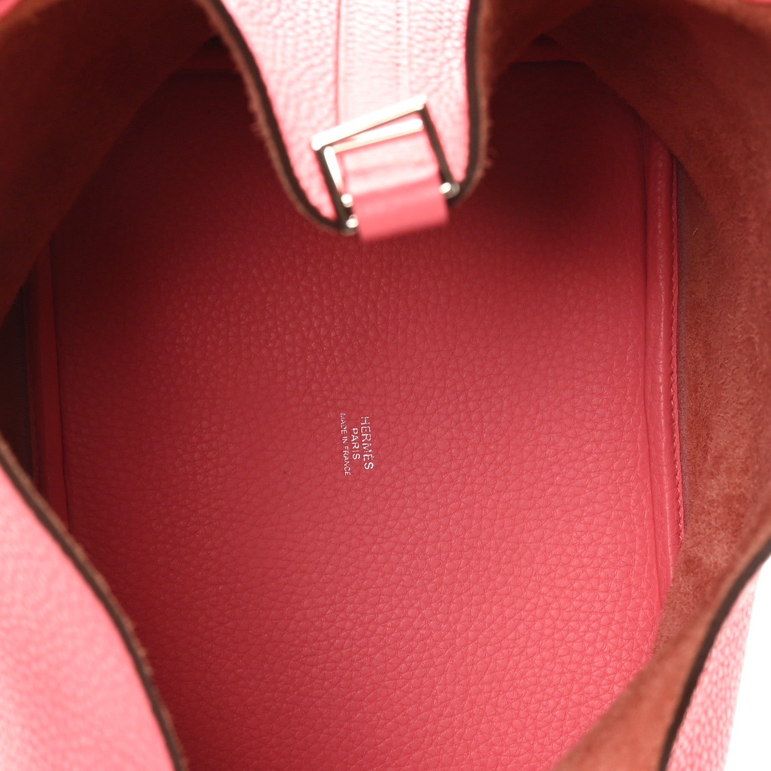 Hermes Taurillon Clemence Picotin Lock 22 MM Rose Azalee 5 of 12