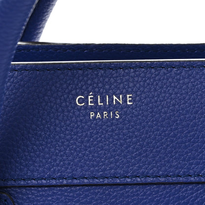 Celine Drummed Calfskin Mini Luggage Indigo 7 of 11