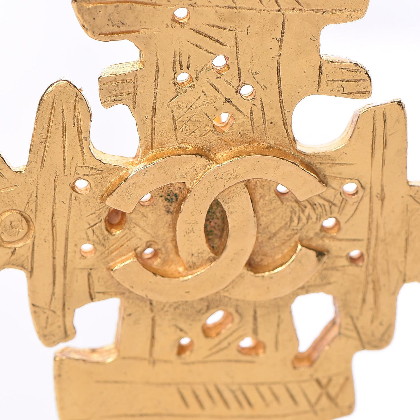 CC Cross Brooch Gold