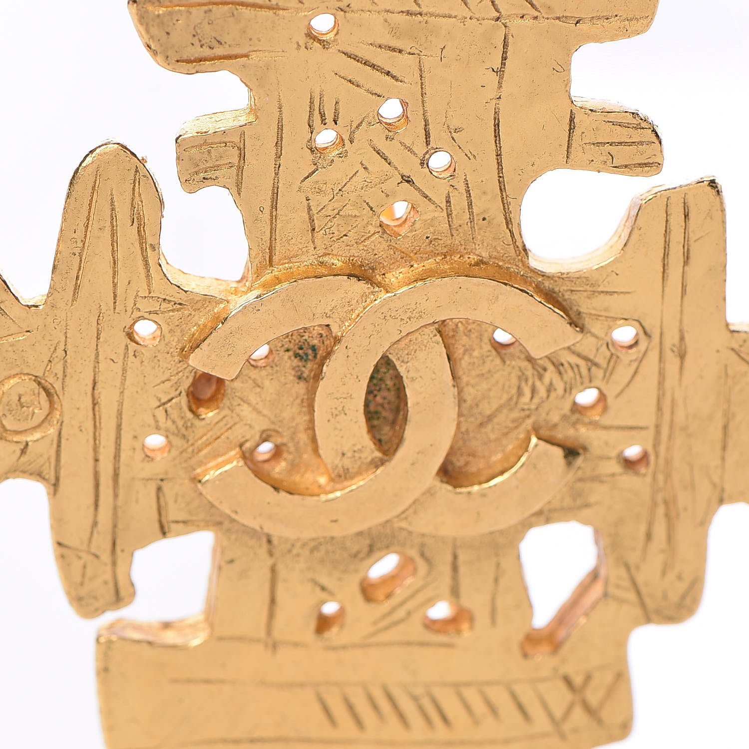 Chanel CC Cross Brooch Gold 5 of 5