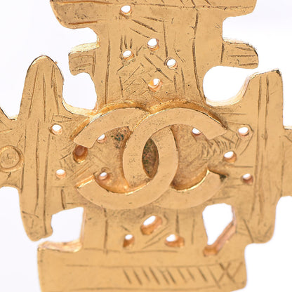 Chanel CC Cross Brooch Gold 5 of 5