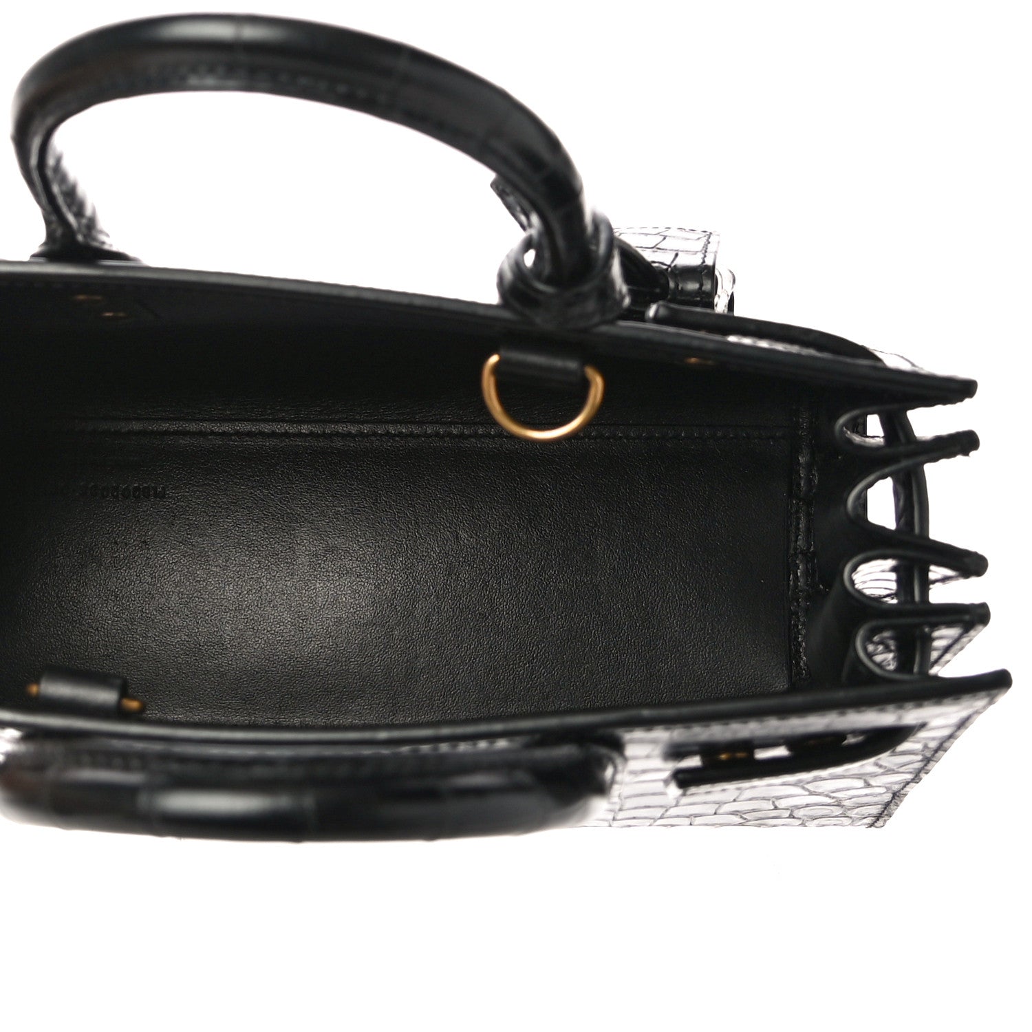 Saint Laurent Calfskin Crocodile Embossed Nano Sac De Jour Black 5 of 10