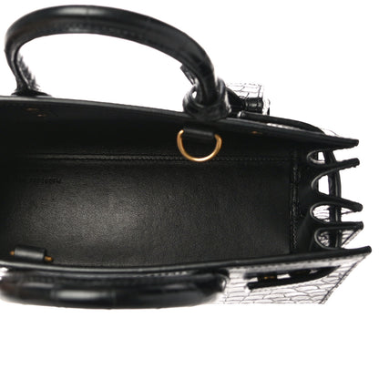 Saint Laurent Calfskin Crocodile Embossed Nano Sac De Jour Black 5 of 10