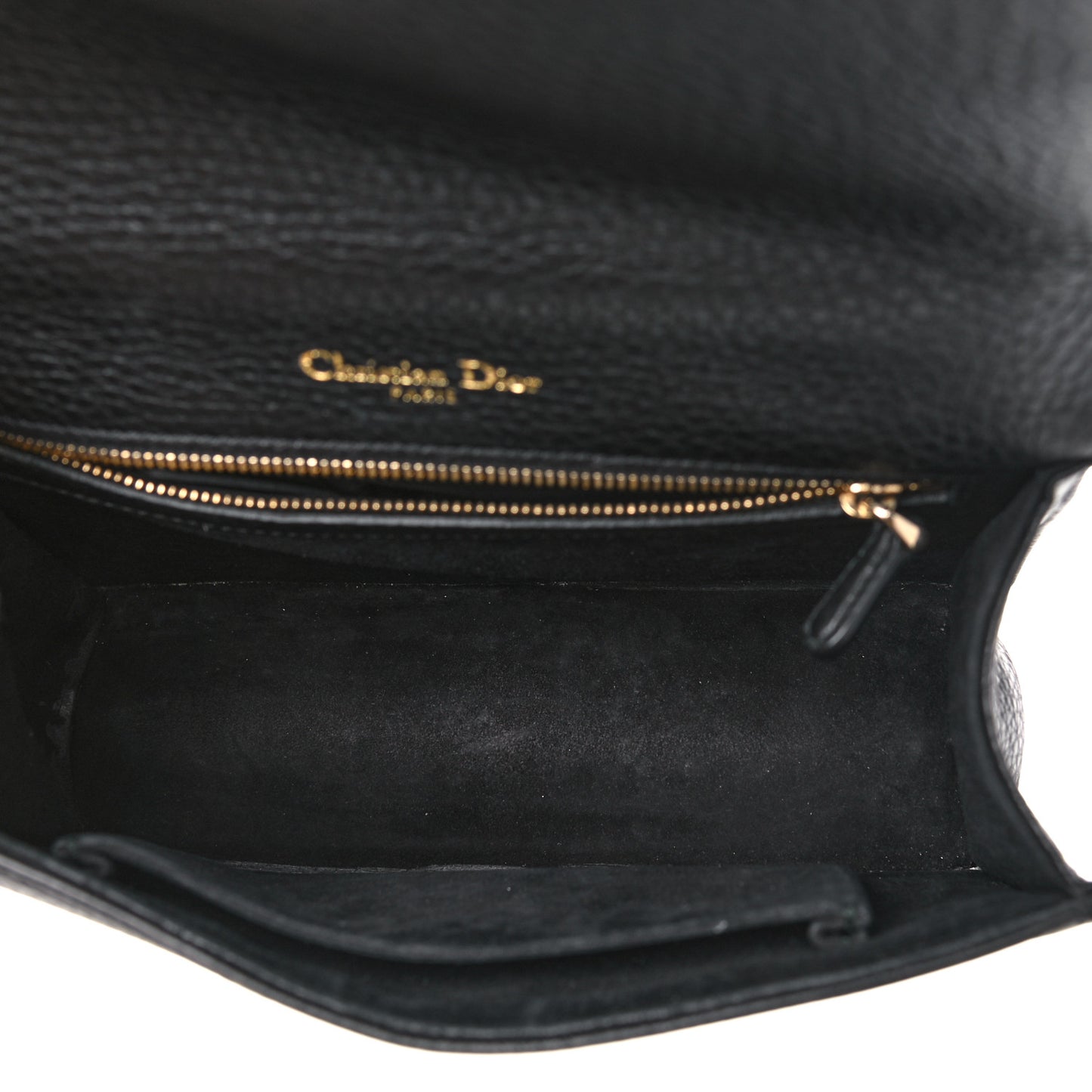 Grained Calfskin Medium Diorama Flap Bag Black