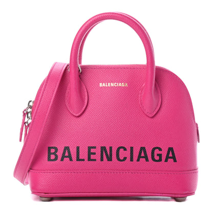 Balenciaga Signature Grained Calfskin Logo XXS Ville Top Handle Bag Fuchsia 1 of 4