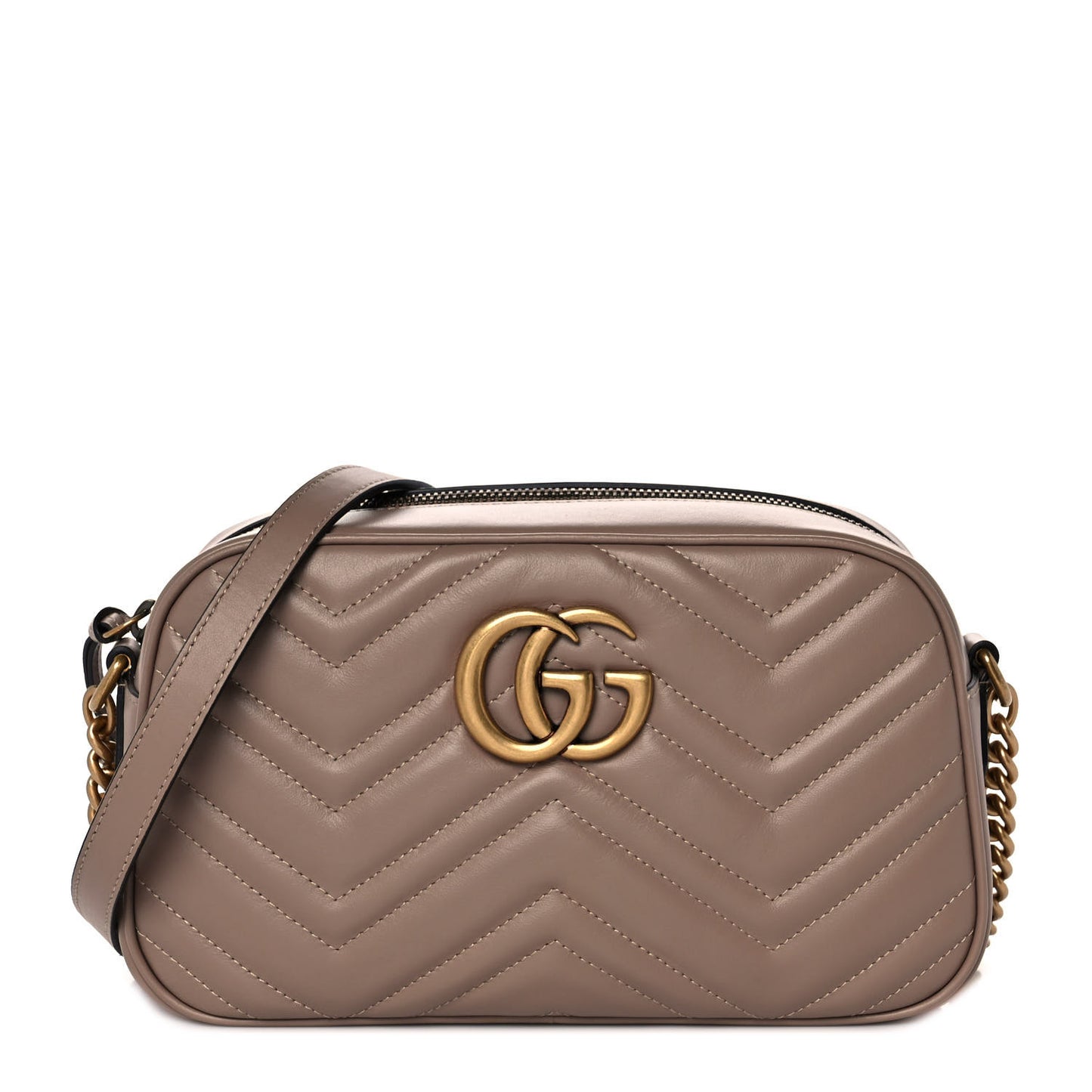 Calfskin Matelasse Small GG Marmont Chain Shoulder Bag Porcelain Rose