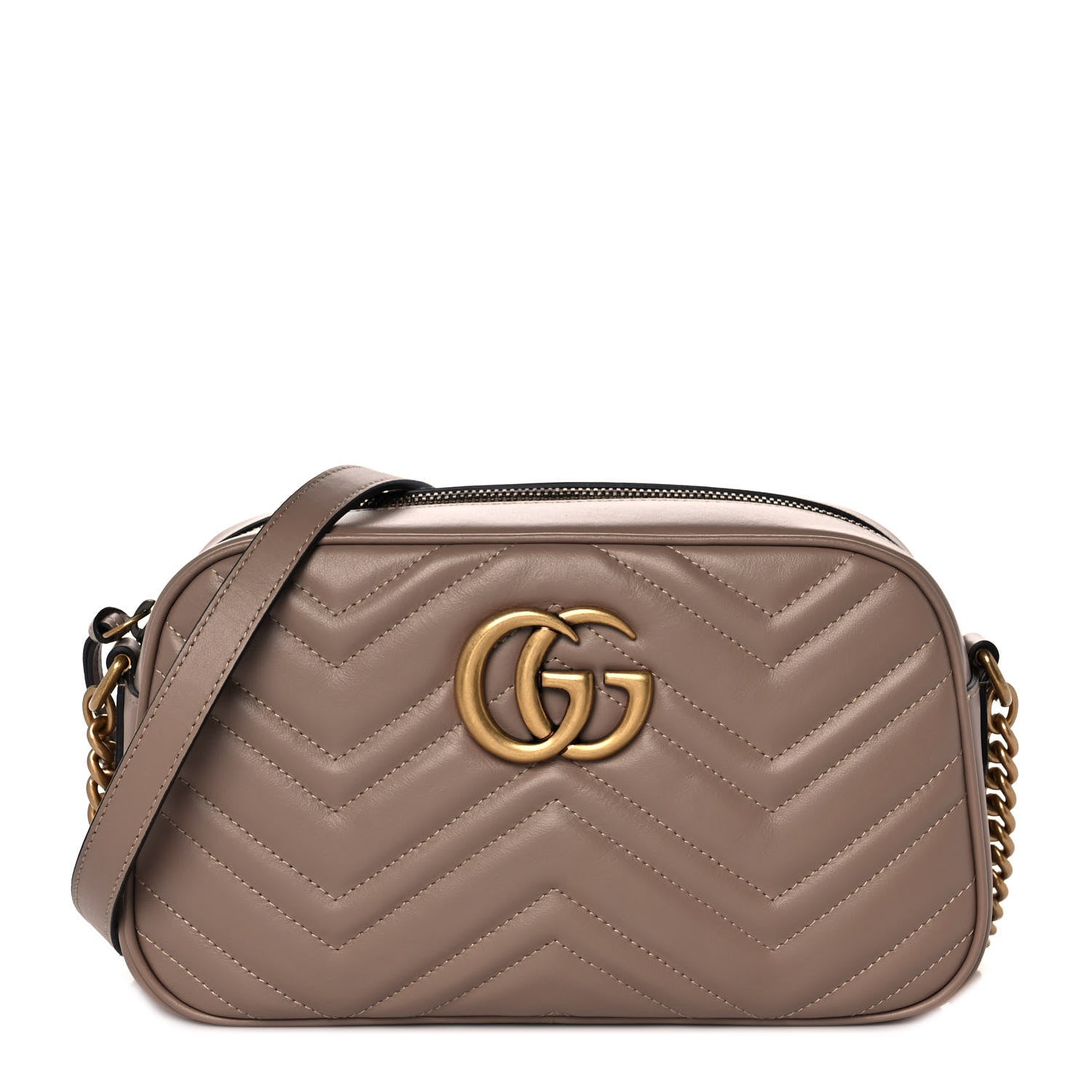 Gucci Calfskin Matelasse Small GG Marmont Chain Shoulder Bag Porcelain Rose 1 of 9