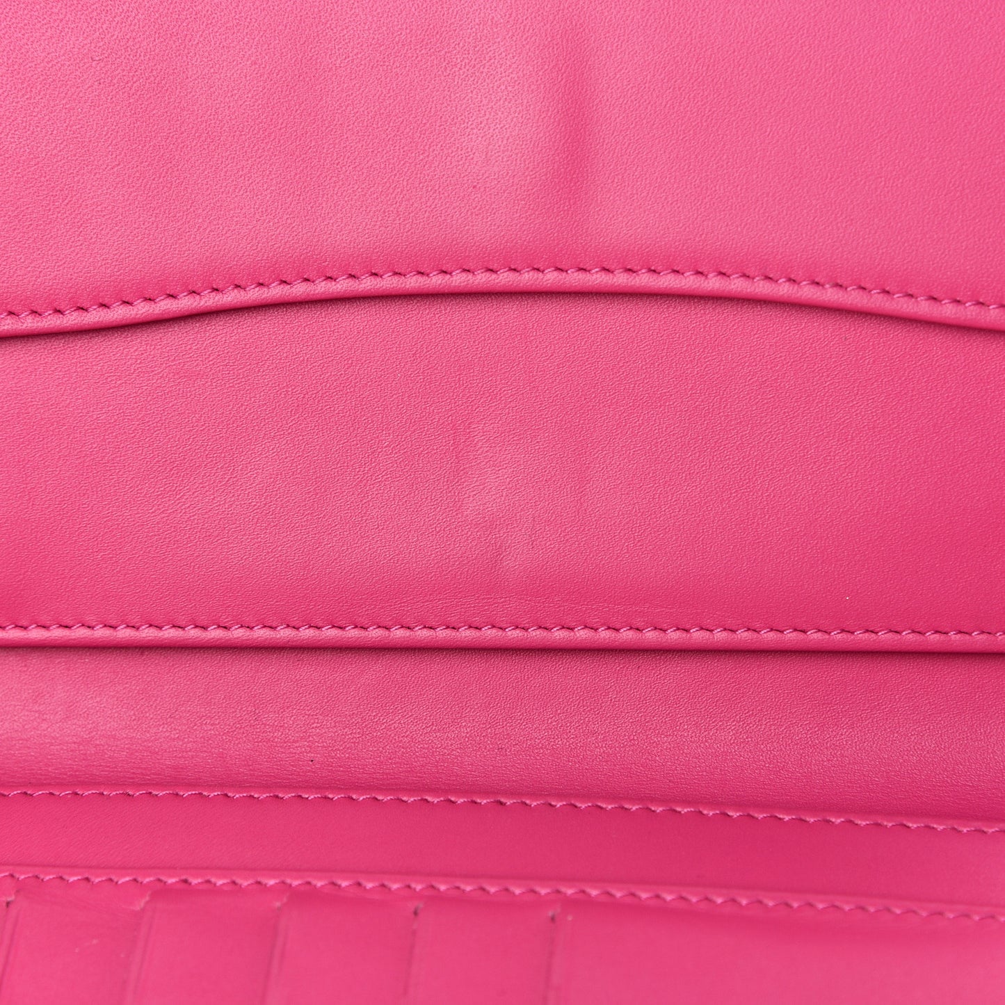 Iridescent Caviar Quilted Large Flap Wallet Pink