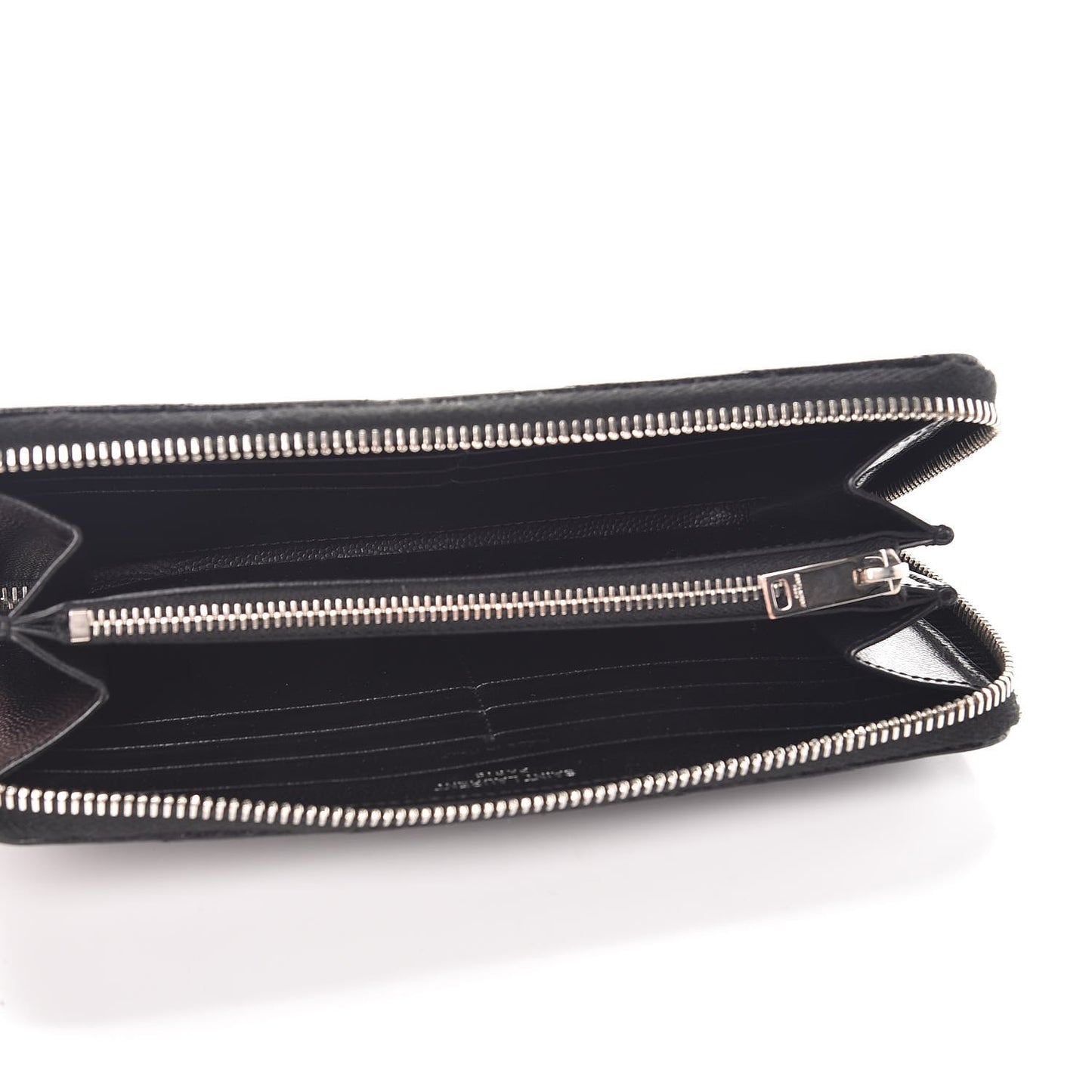 Grain De Poudre Matelasse Chevron Monogram Zip Around Wallet Black