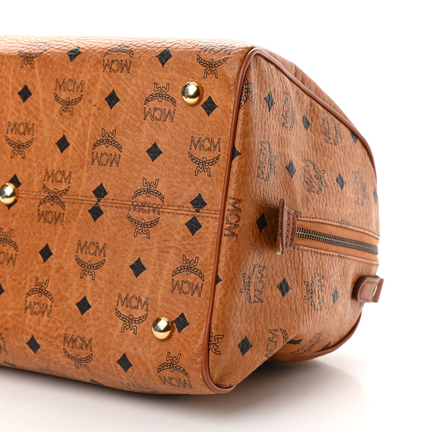 MCM Visetos Essential Boston Bag Cognac 7 of 7