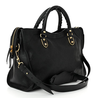 Balenciaga Chevre Gold Metallic Edge Hardware City Black 3 of 10