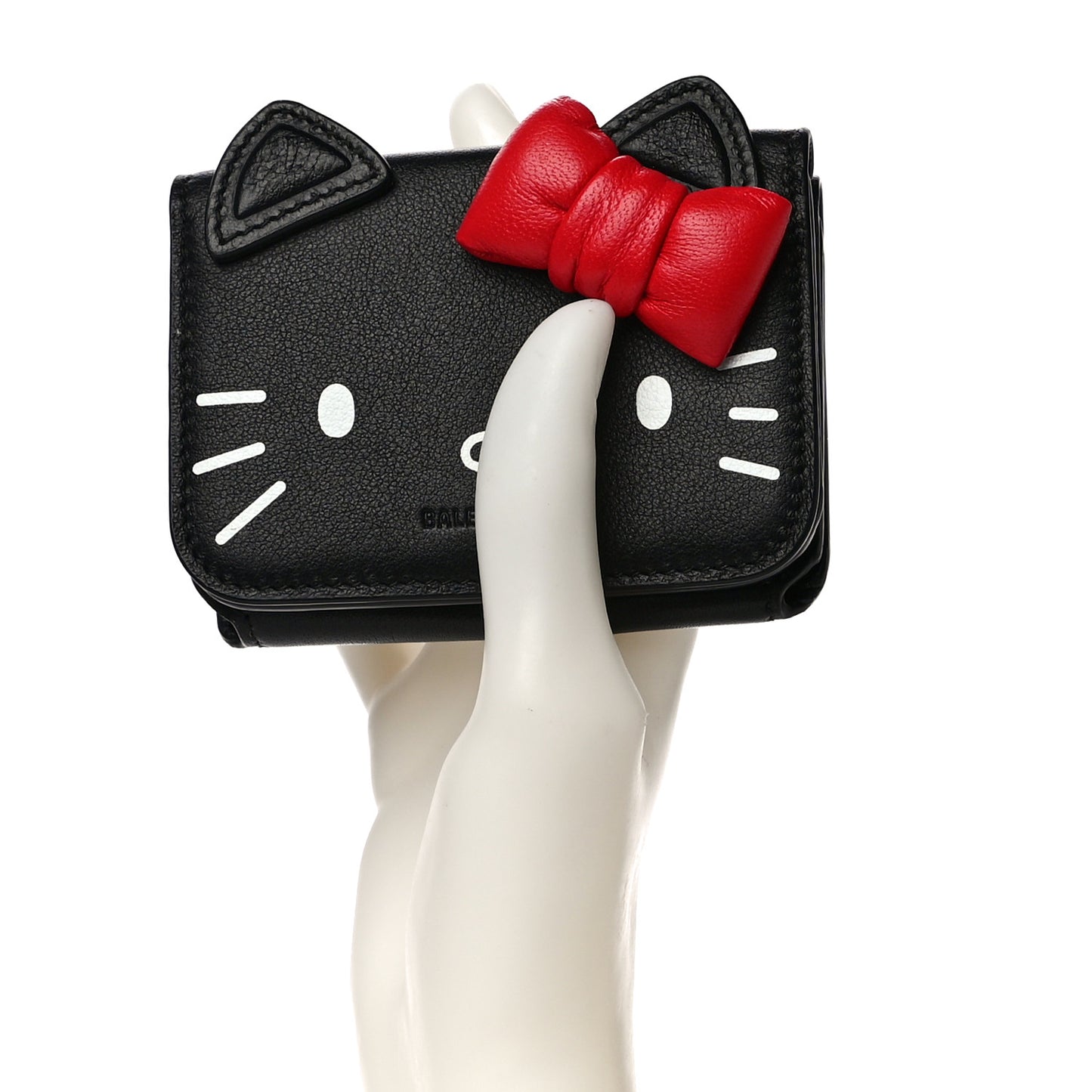 Calfskin Hello Kitty Mini Wallet Black