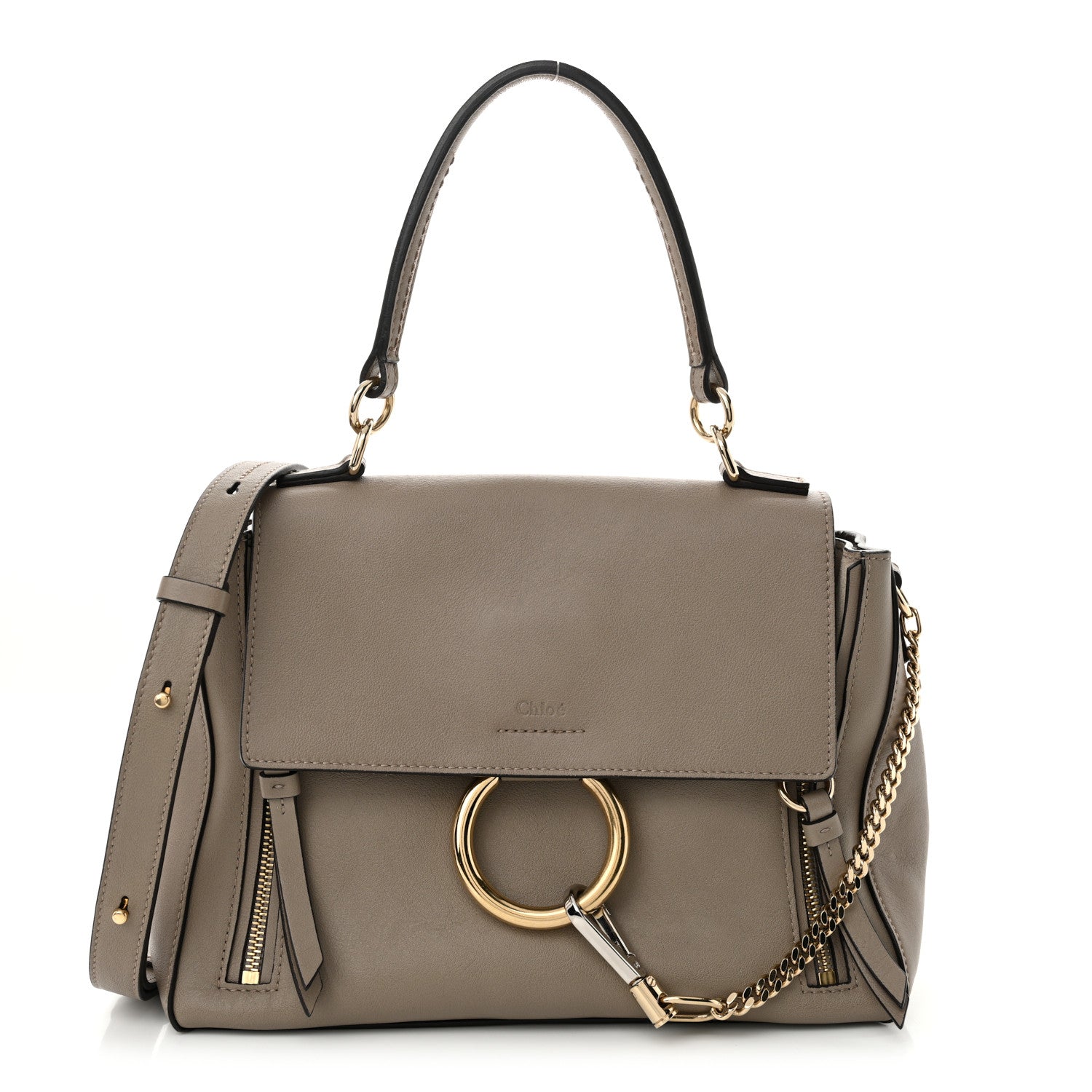 Chloe Calfskin Small Faye Day Shoulder Bag Motty Grey 1 of 10