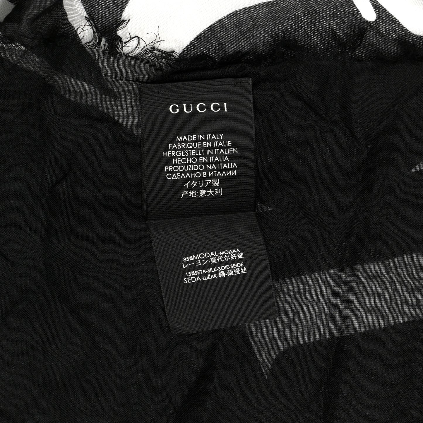 Modal Silk Coco Capitan Logo Square Scarf Black