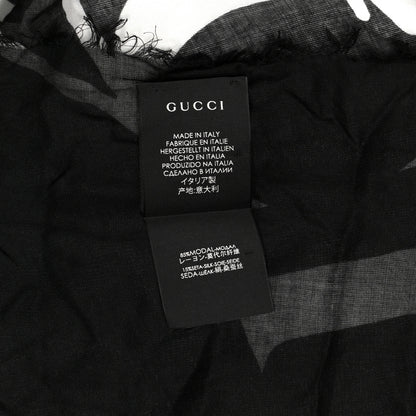 Gucci Modal Silk Coco Capitan Logo Square Scarf Black 4 of 4