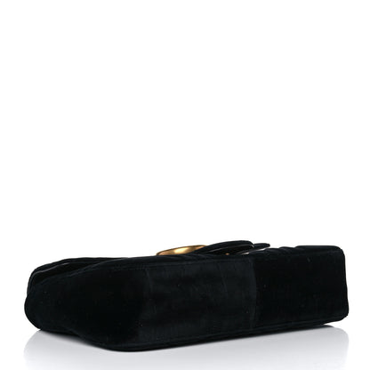 Gucci Velvet Matelasse Medium GG Marmont Shoulder Bag Black 6 of 23