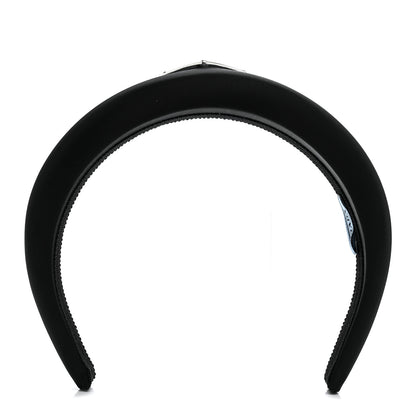 Prada Re-Nylon Metal Triangle Logo Headband Black 1 of 6
