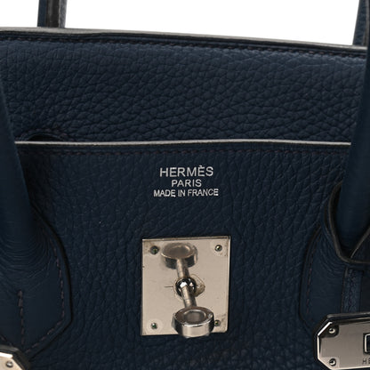 Hermes Taurillon Clemence Birkin 35 Bleu De Malte 8 of 12