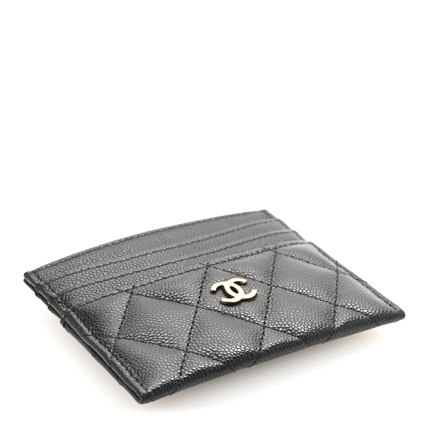 Caviar Quilted Multi Card Holder Black