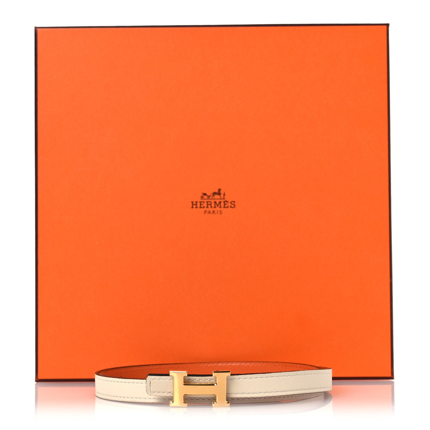 Hermes Epsom Swift 13mm H Belt 80 32 Orange Nata 6 of 6