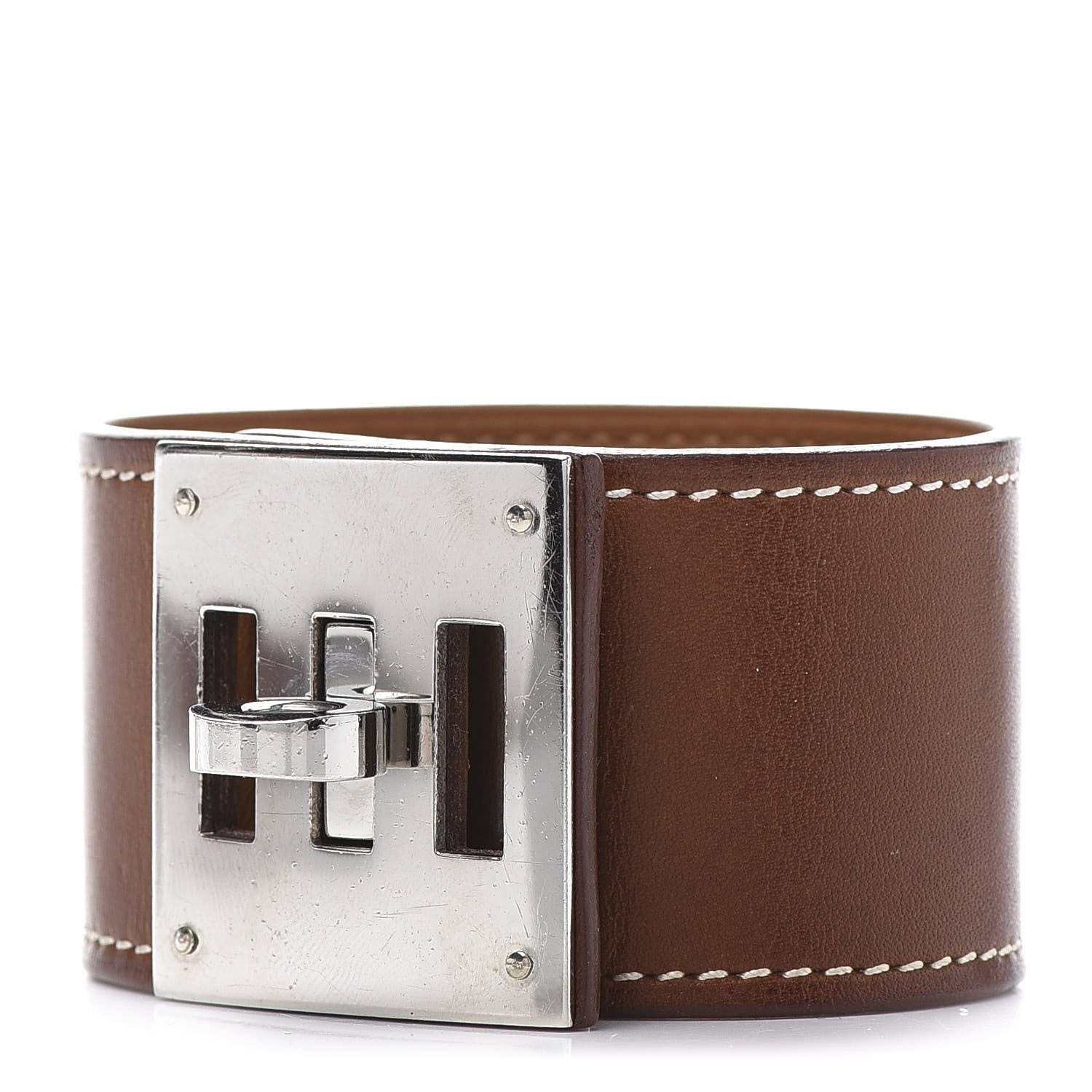 Hermes Natural Barenia Kelly Dog Cuff Fauve 1 of 8