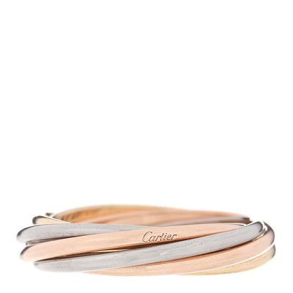 Cartier 18K Pink White Yellow Gold 7 Band Trinity Ring 54 6.75 1 of 4