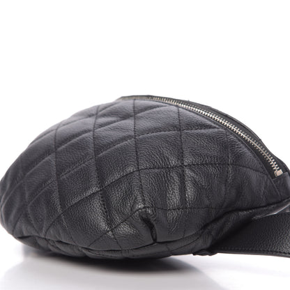 Chanel Grained Calfskin Quilted Waist Belt Bag Black 7 of 9