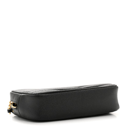 Saint Laurent Grain De Poudre Matelasse Monogram Mini Lou Camera Bag Black 4 of 12
