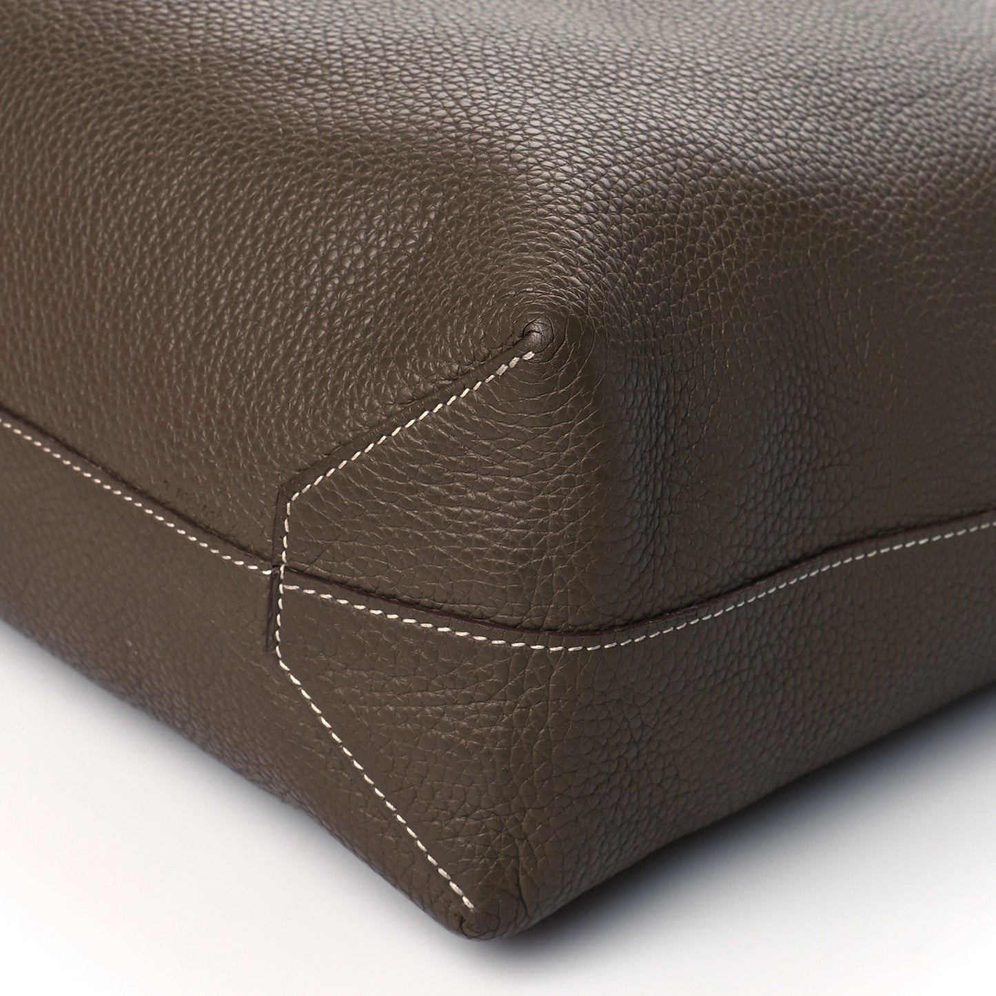 Taurillon Clemence Double Sens 36 Reversible Tote Etoupe Orange