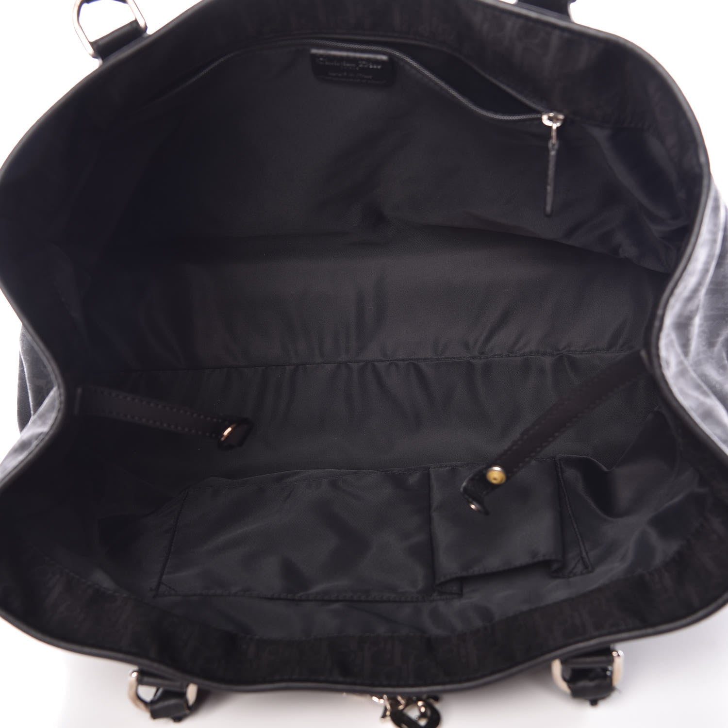 Christian Dior Nylon Monogram Lovely Shopping Tote Black 7 of 11