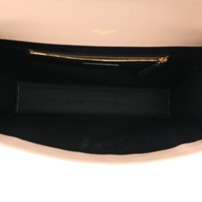 Saint Laurent Grain De Poudre Mixed Matelasse Large Triquilt Monogram Satchel Dark Beige 5 of 10