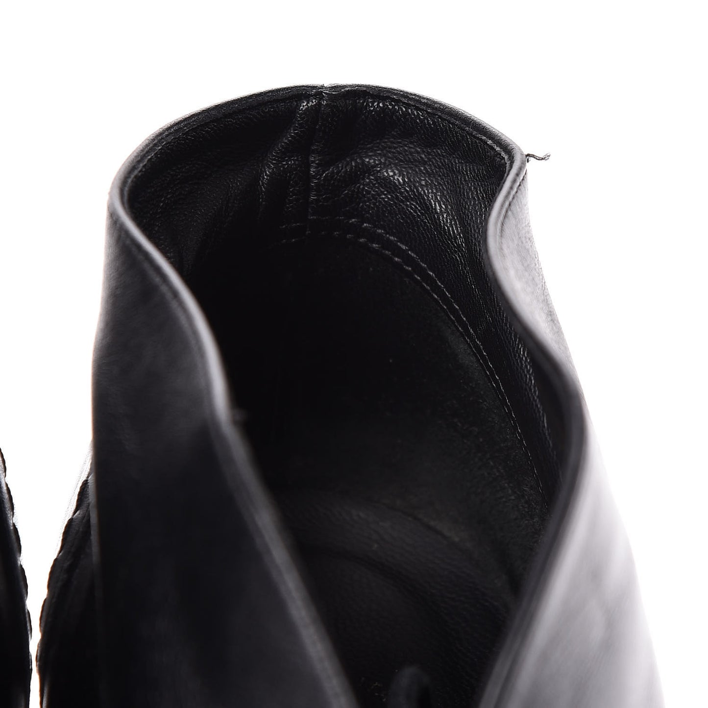 Lambskin CC Chain Wedge Boots 40 Black