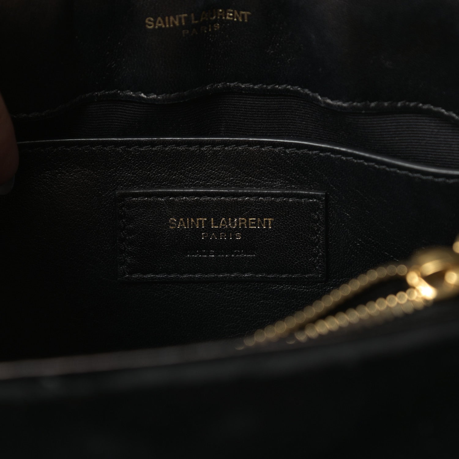 Saint Laurent Velvet Y Quilted Monogram Small Loulou Chain Satchel Black 6 of 17