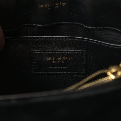 Saint Laurent Velvet Y Quilted Monogram Small Loulou Chain Satchel Black 6 of 17