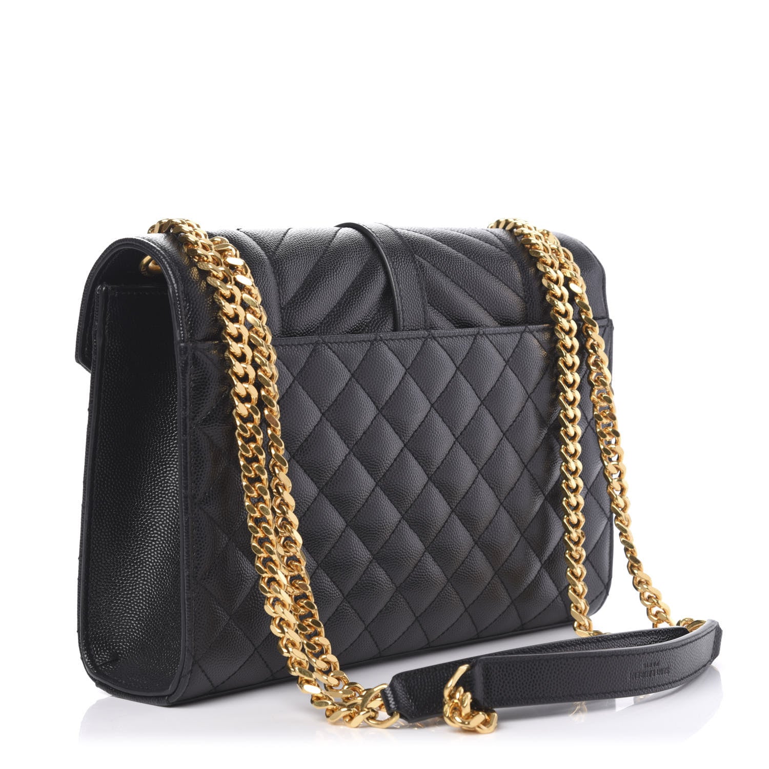 Saint Laurent Grain De Poudre Textured Mixed Matelasse Triquilt Medium Monogram Satchel Black 3 of 9