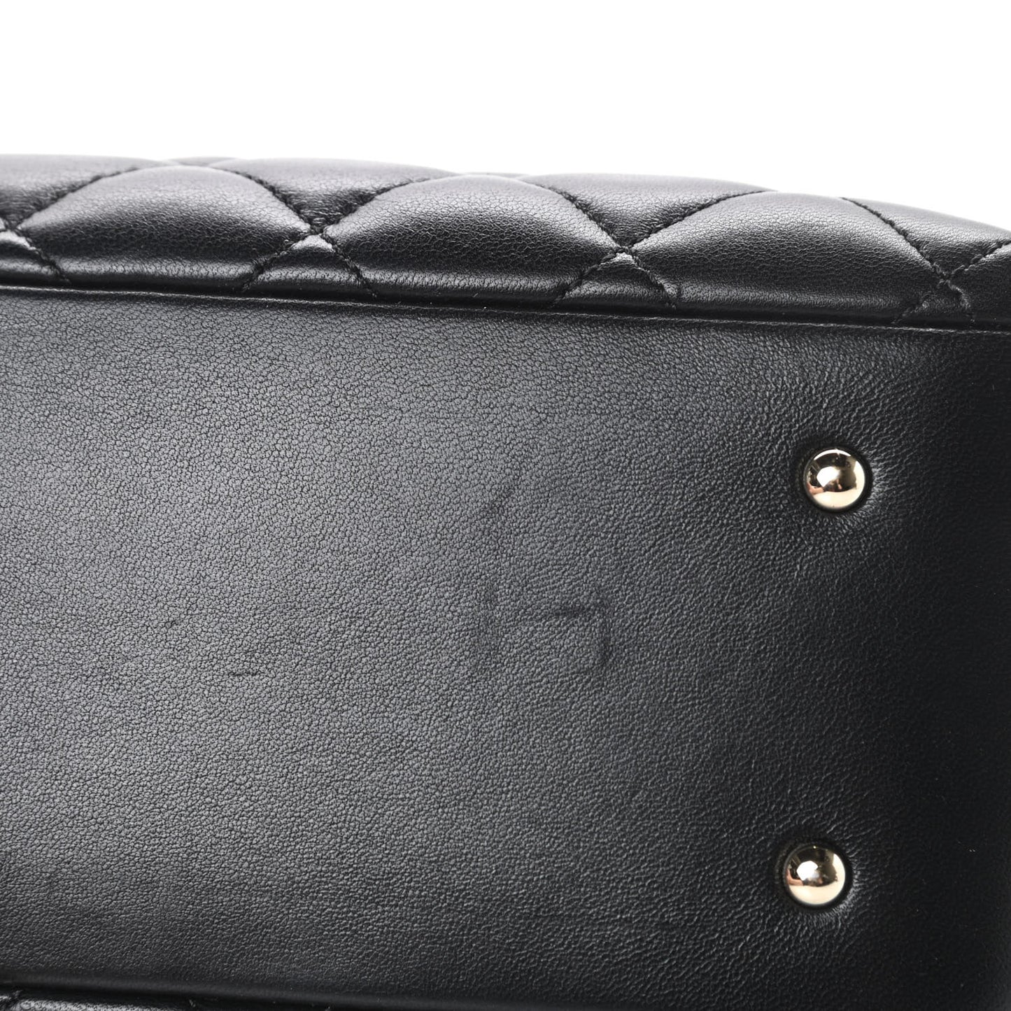 Lambskin Quilted Small Trendy CC Bowling Bag Black