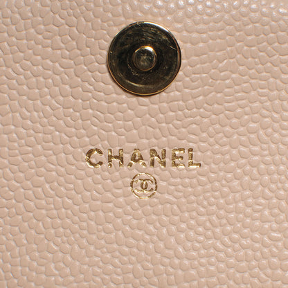 Chanel Caviar Half Moon Wallet On Chain Bag Beige 8 of 9