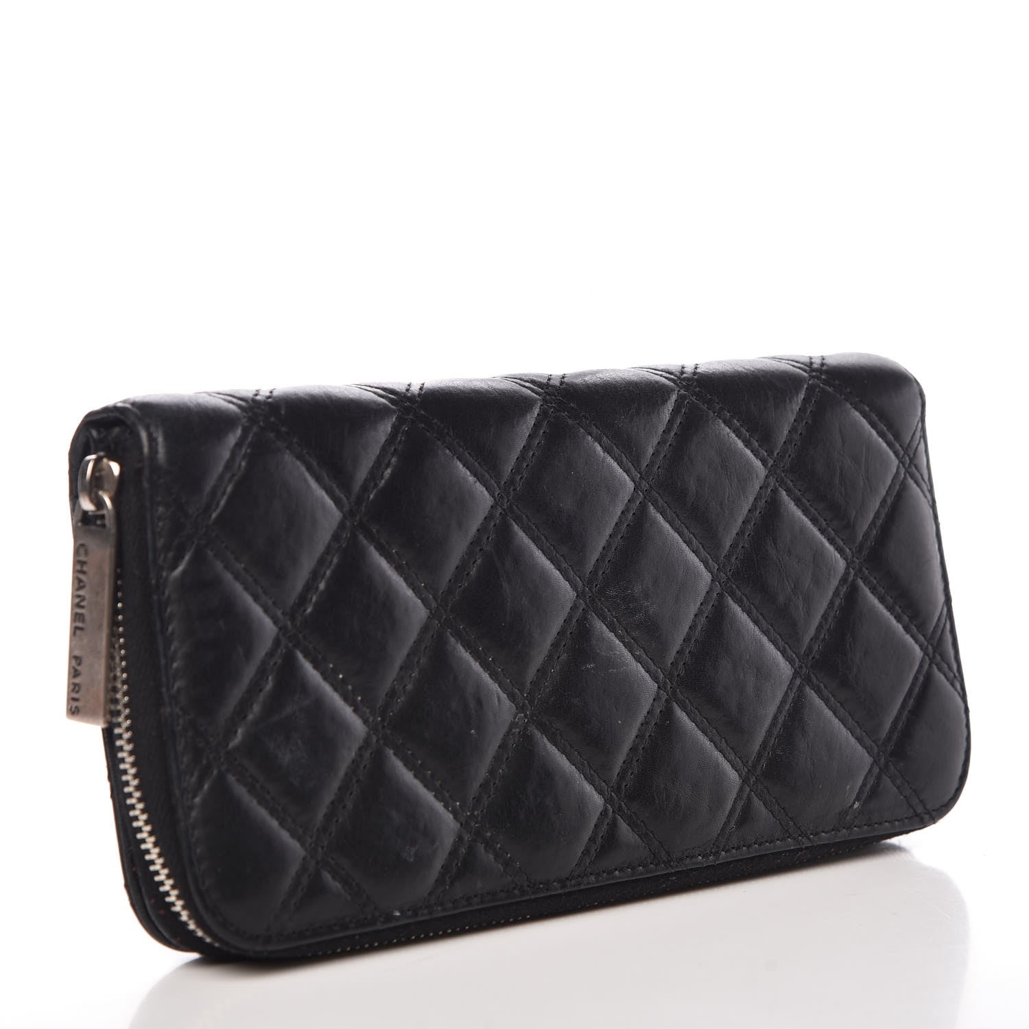 Chanel Aged Calfskin Quilted Paris New York PNY Wallet Black 3 of 15