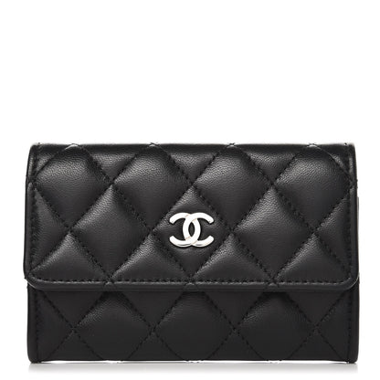 Chanel Lambskin Quilted Flap Card Holder Black 1 of 9