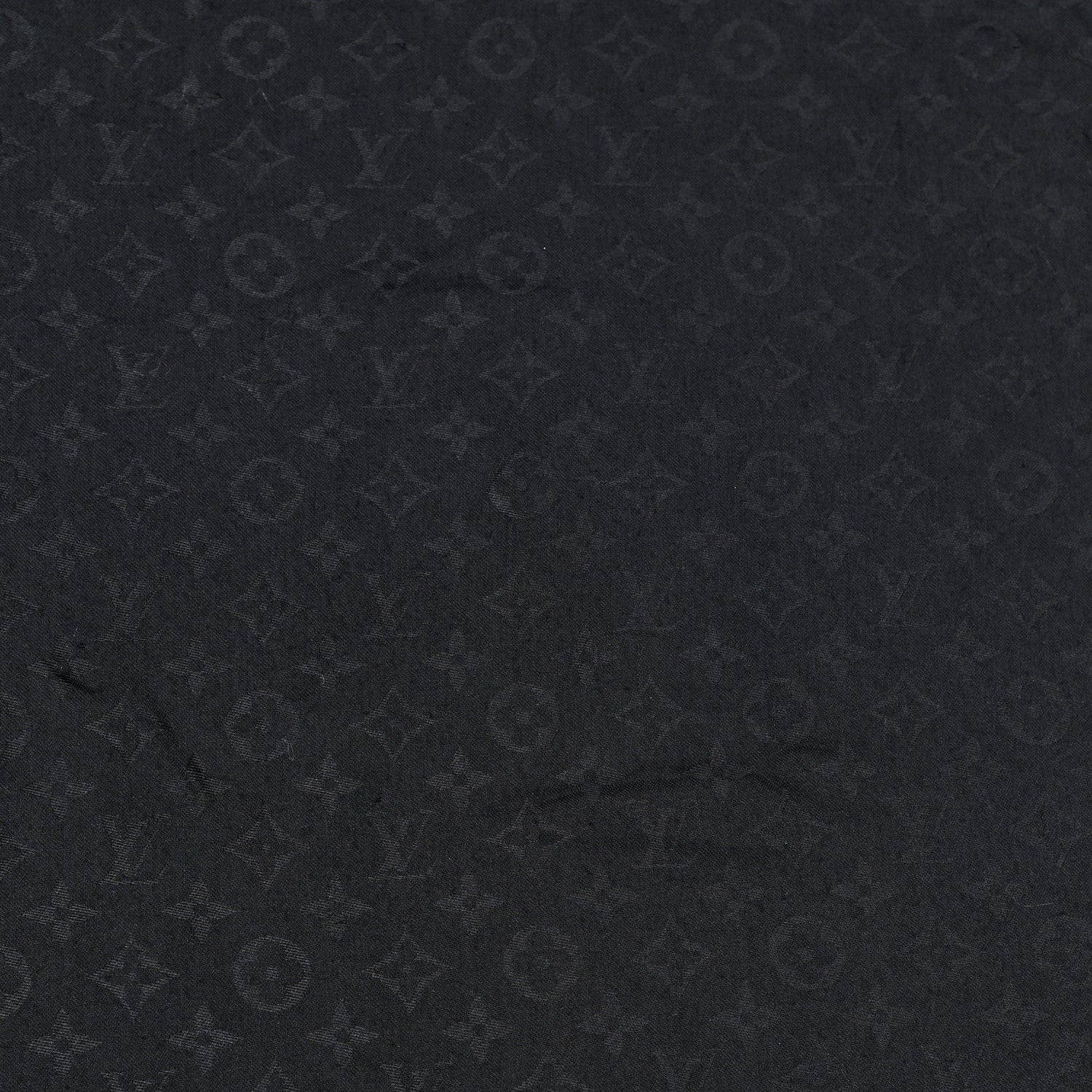 Louis Vuitton Silk Wool Monogram Shawl Black 3 of 8