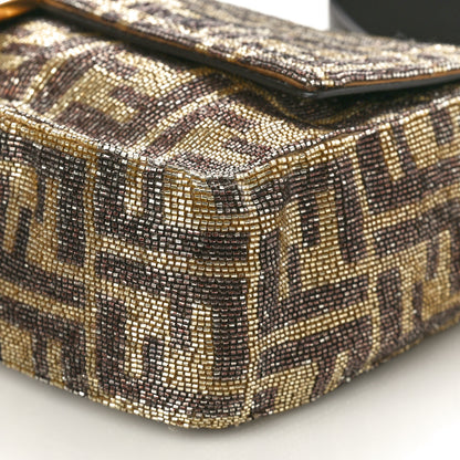 Fendi Vitello King Beaded Zucca Baguette Mogano Panna Ebano 9 of 9