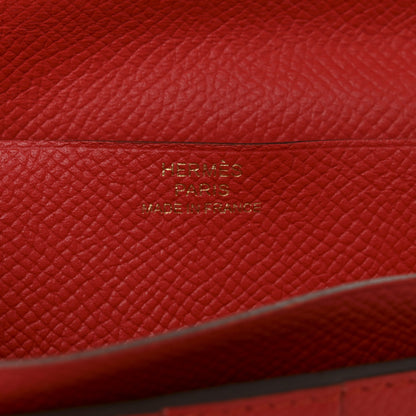 Hermes Epsom Bearn Gusset Wallet Rouge Tomate 8 of 10