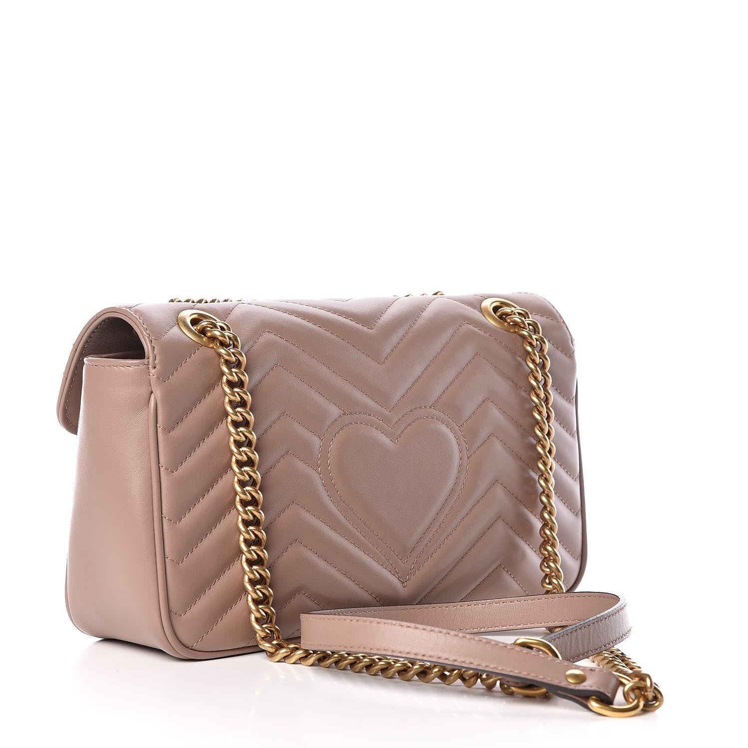 Gucci Calfskin Matelasse Small GG Marmont Shoulder Bag Porcelain Rose 3 of 9
