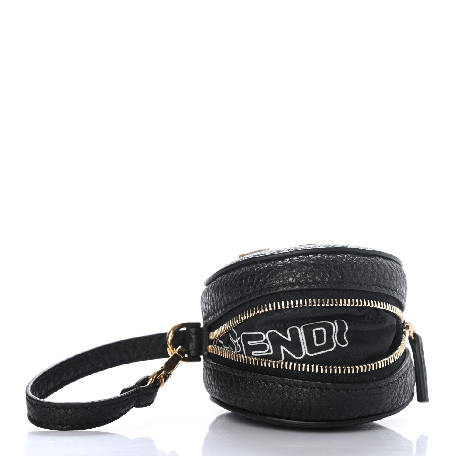 Fendi X FILA Calfskin Mania Backpack Help Bag Charm Black 4 of 14
