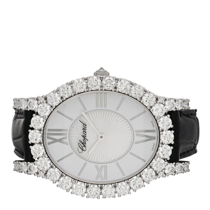 Chopard 18K White Gold Alligator Diamond Bezel 34mm L’Heure du Diamant Oval Quartz Watch 2 of 4